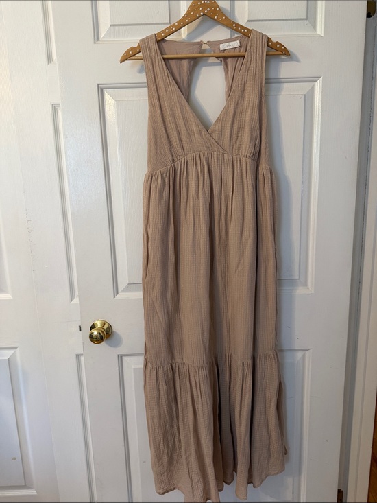 Lush Dresses & Skirts - Lush Beige Sleeveless Maxi Dress